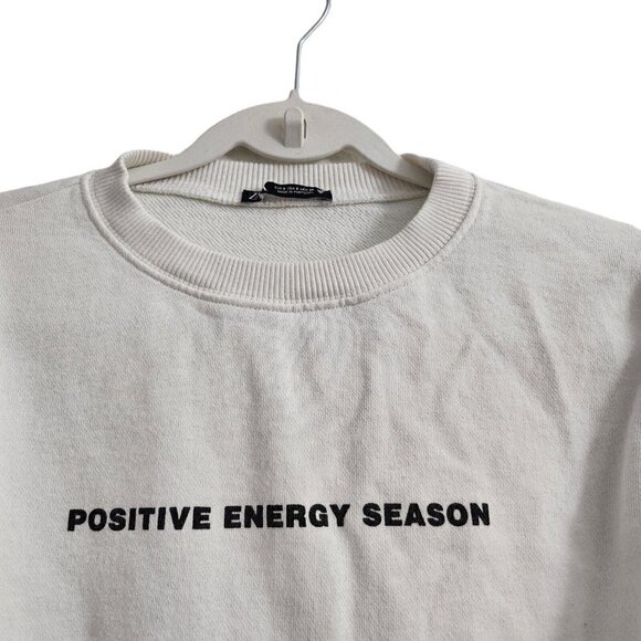 Zara Mini Dress Small White Positive Energy Season Plush Jersey Bloggers‎ Fave - Picture 2 of 9